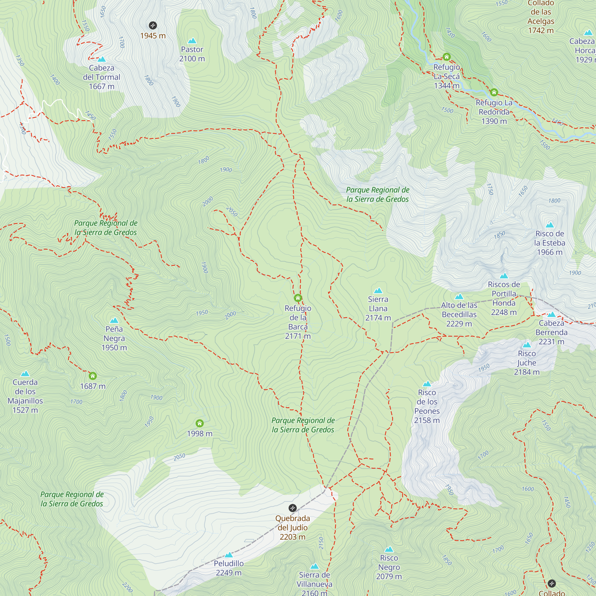 Refugio de la Barca map