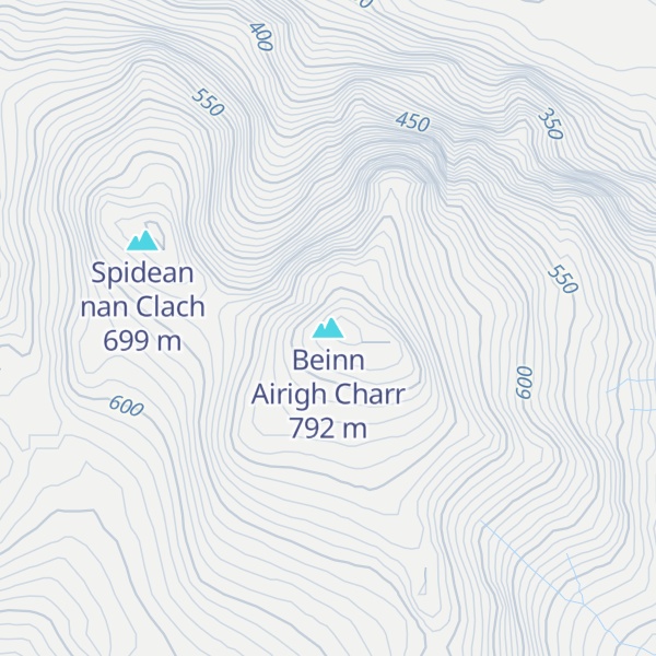 Map of Beinn Airigh Charr