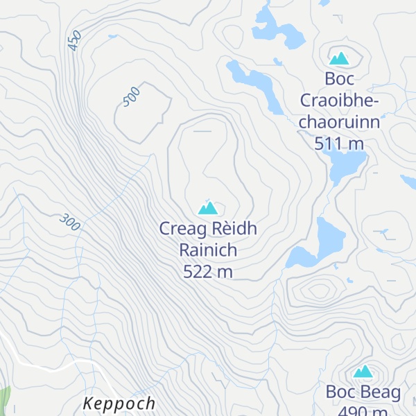 Map of Creag Rèidh Rainich