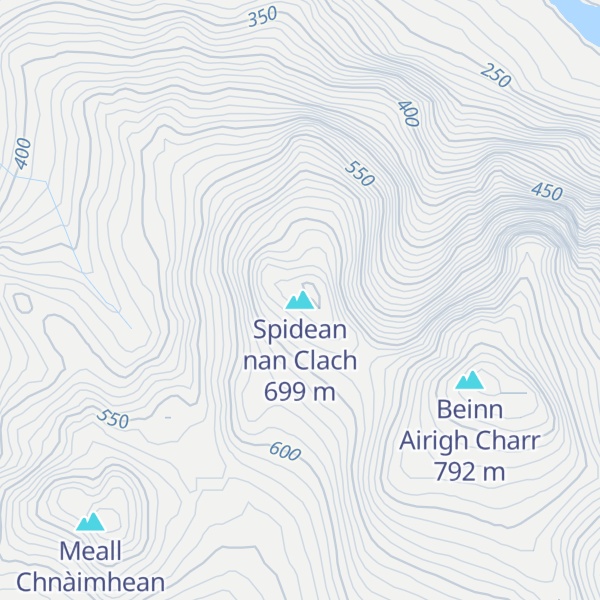 Map of Spidean nan Clach