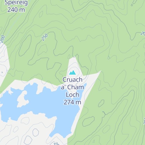 Map of Cruach a' Cham Loch
