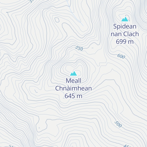 Map of Meall Chnàimhean