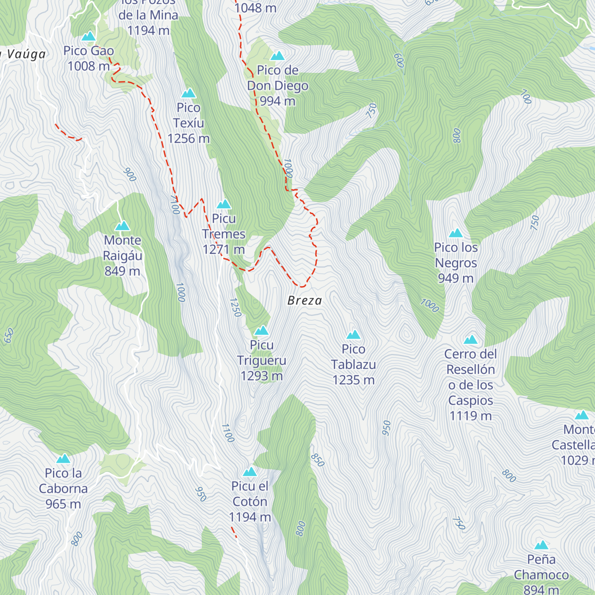 Refugio de Breza map