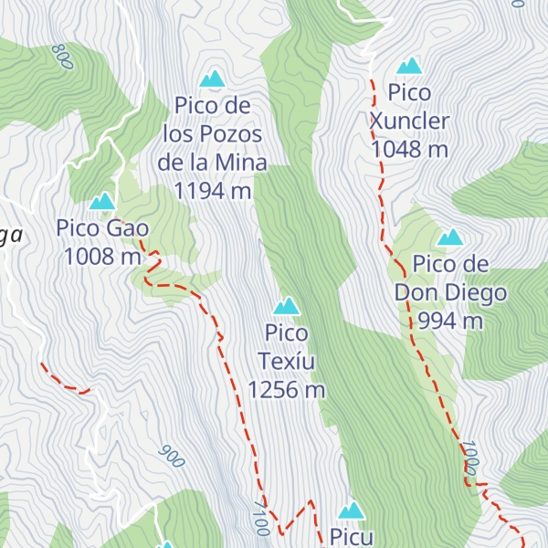 Map of Pico de los Pozos de Llaviegu