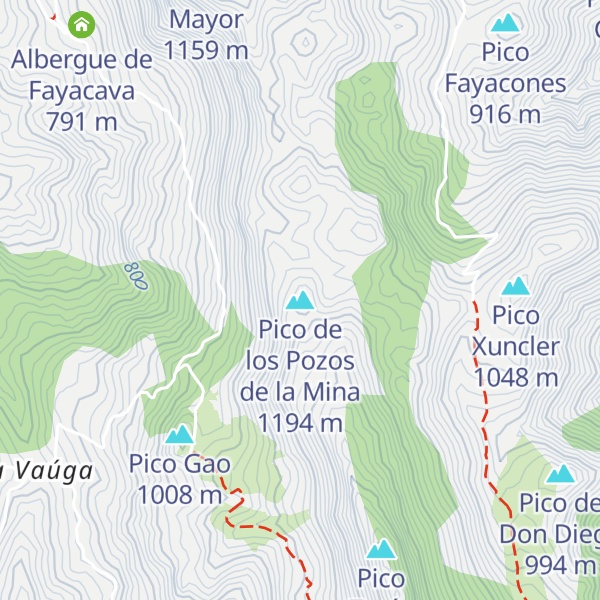 Map of Pico de los Pozos de la Mina