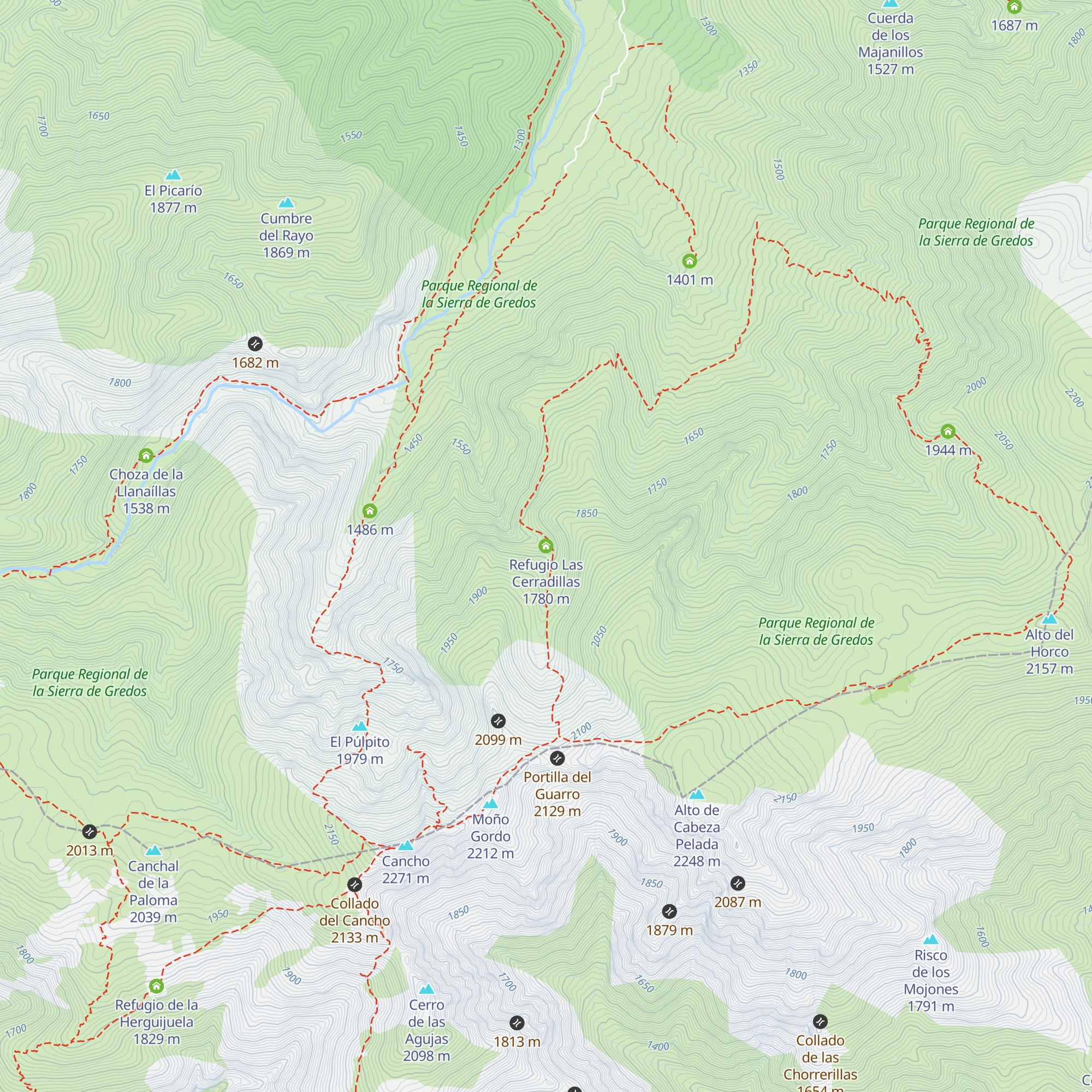 Refugio Las Cerradillas map