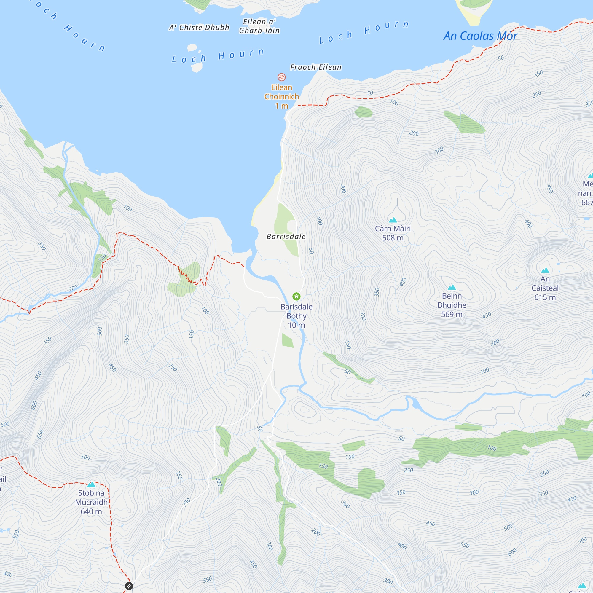Barisdale Bothy map