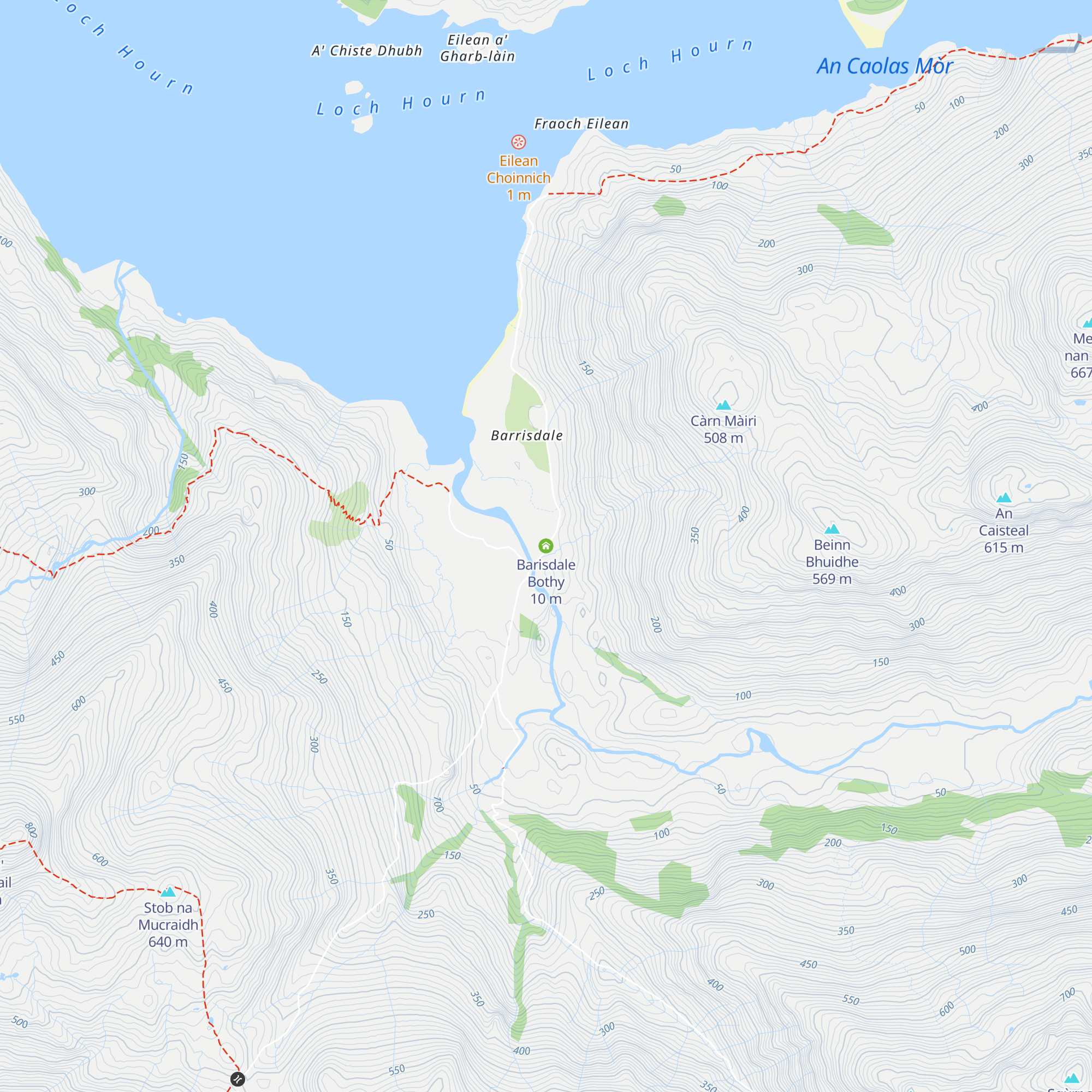 Barisdale Bothy map