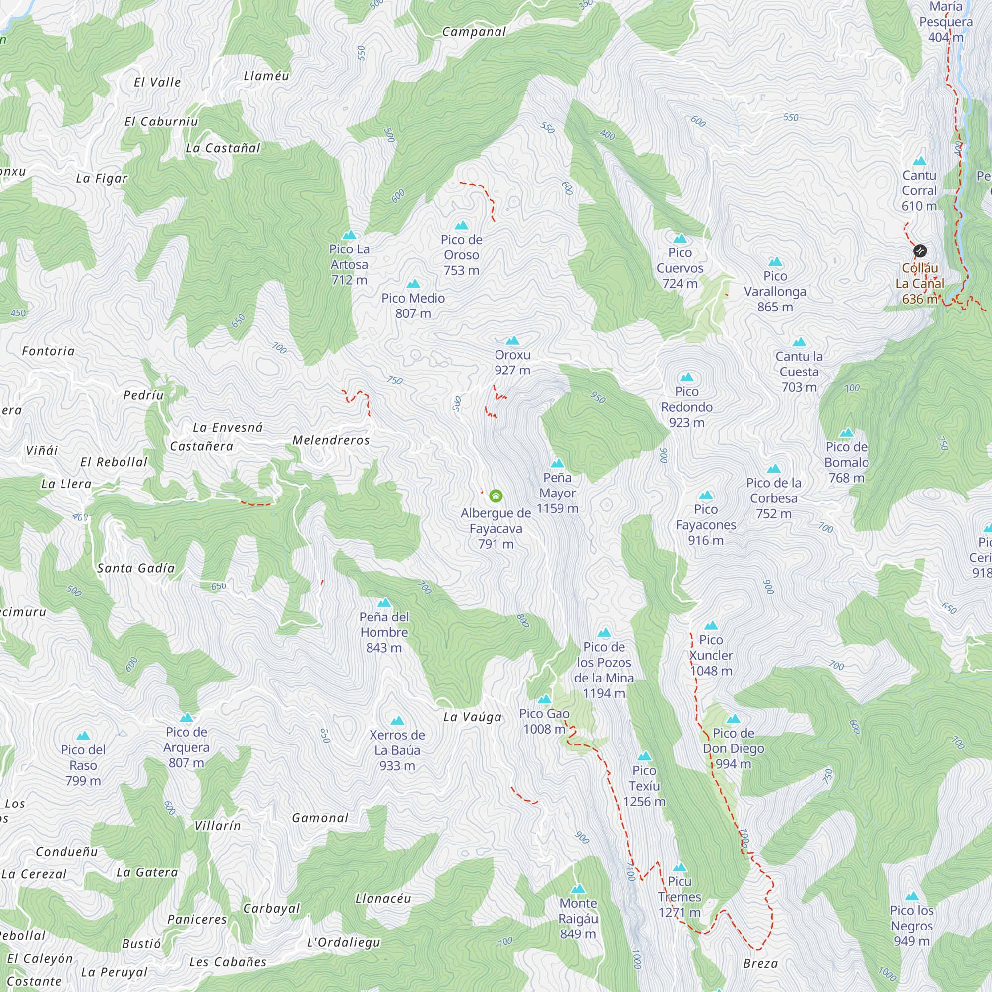 Albergue de Fayacava map