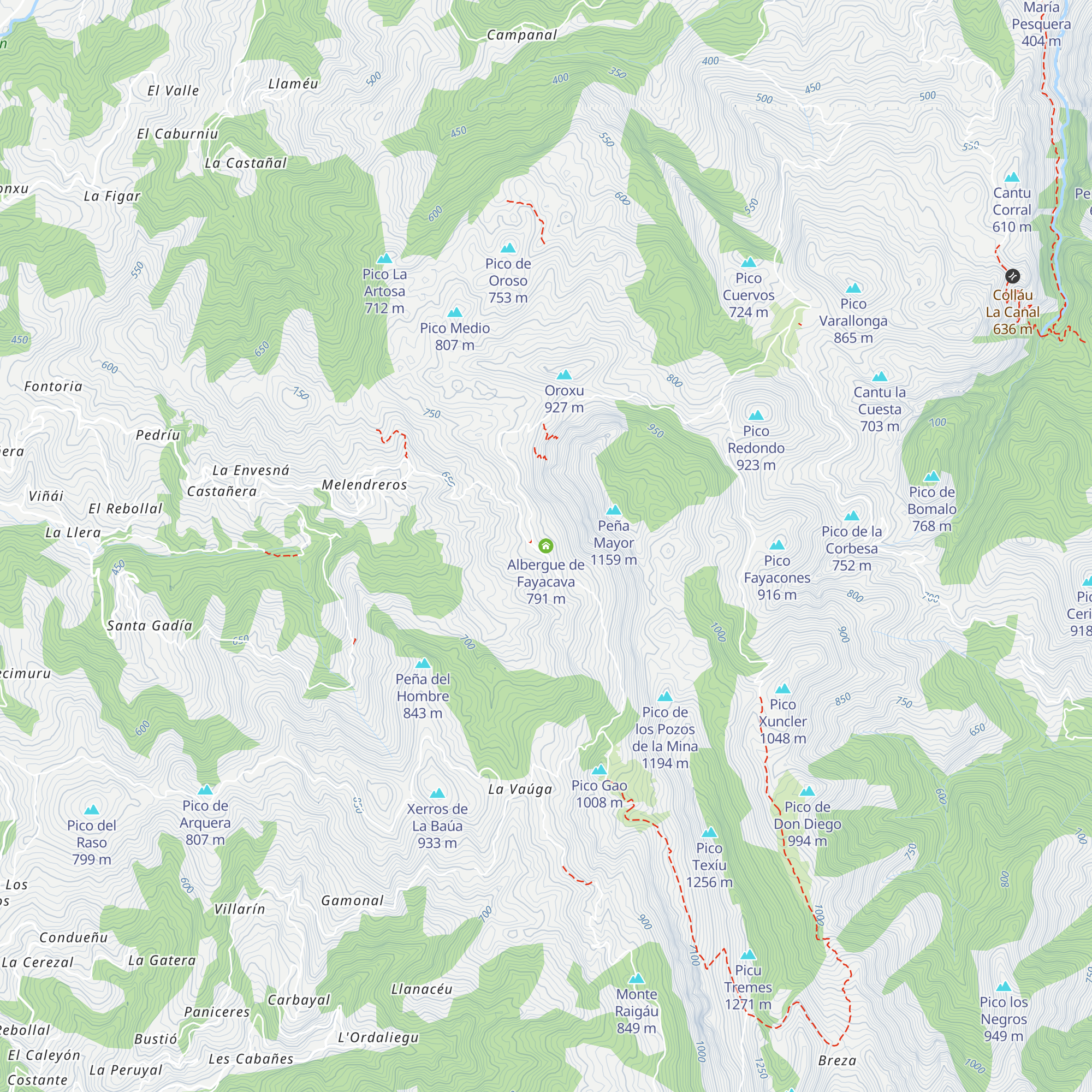 Albergue de Fayacava map