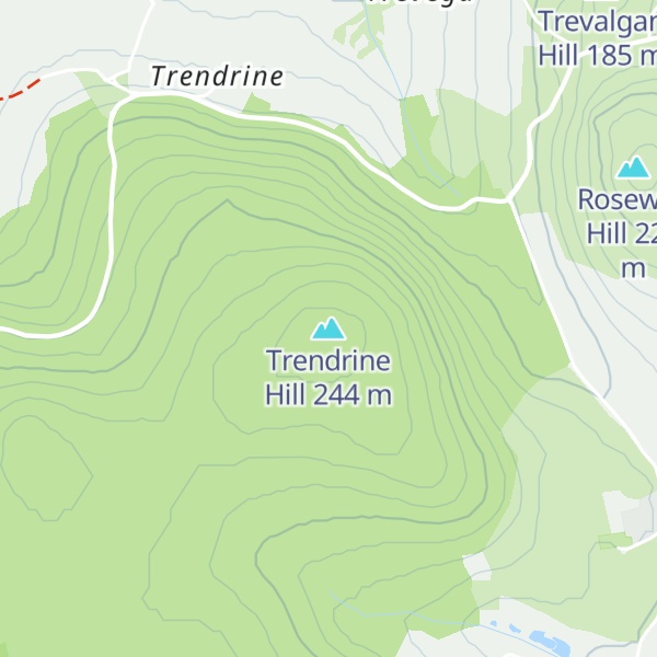 Map of Trendrine Hill