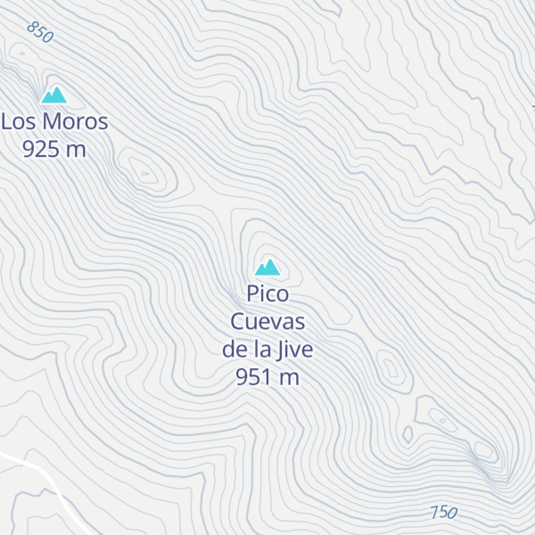 Map of Pico Cuevas de la Jive
