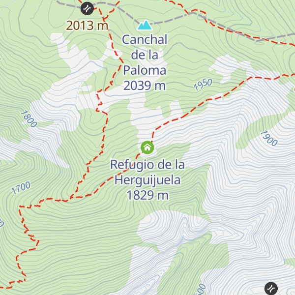 Map of Refugio de la Herguijuela