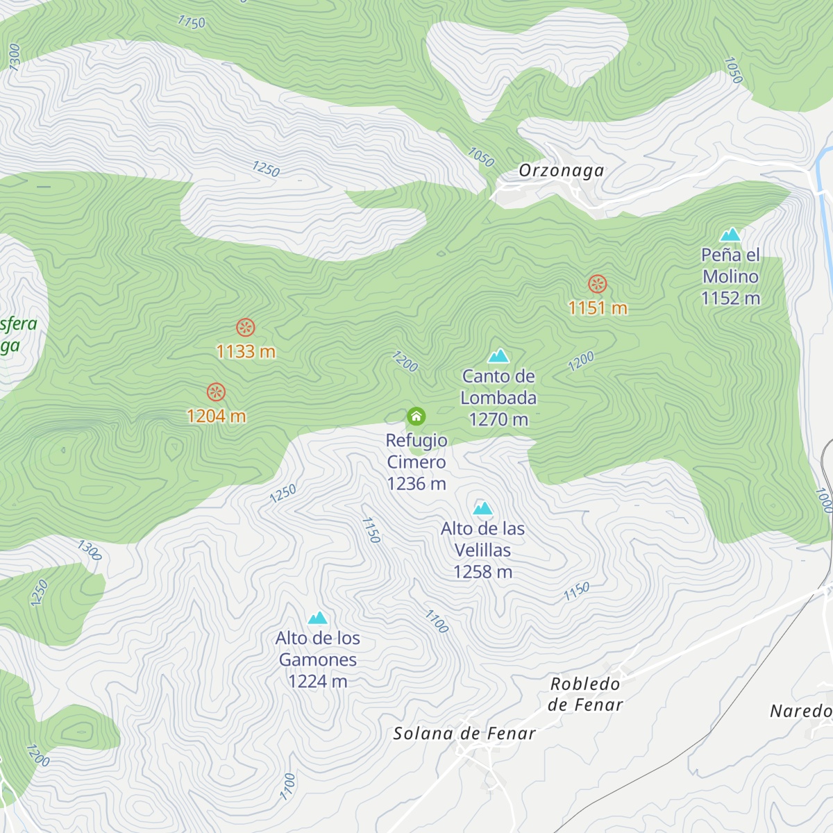 Refugio Cimero map