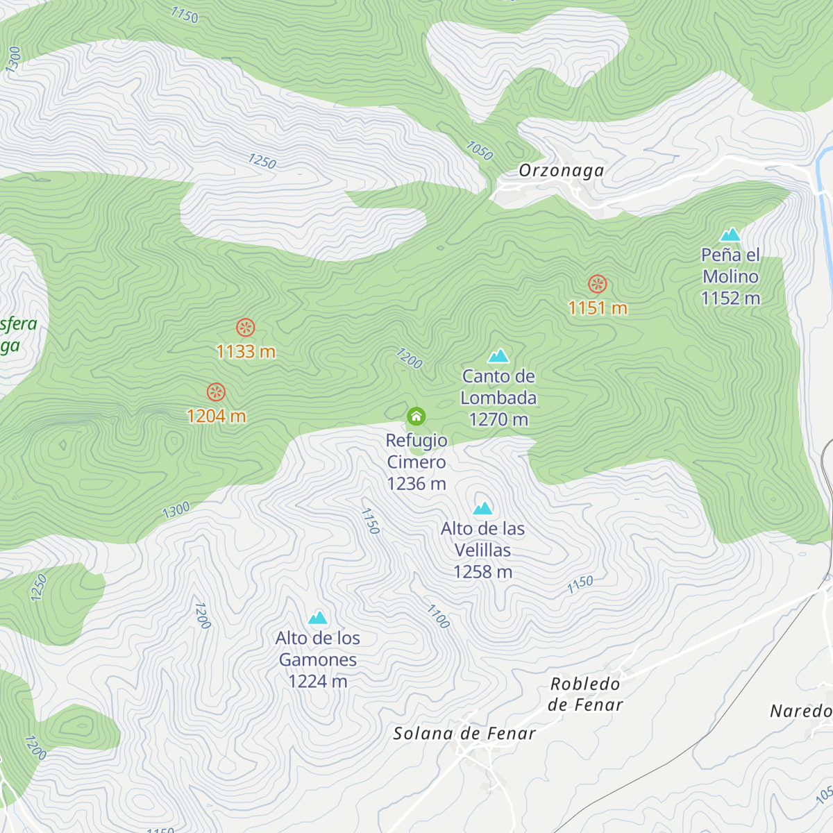 Refugio Cimero map
