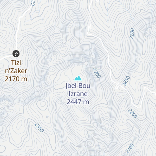 Map of Jbel Bou Izrane