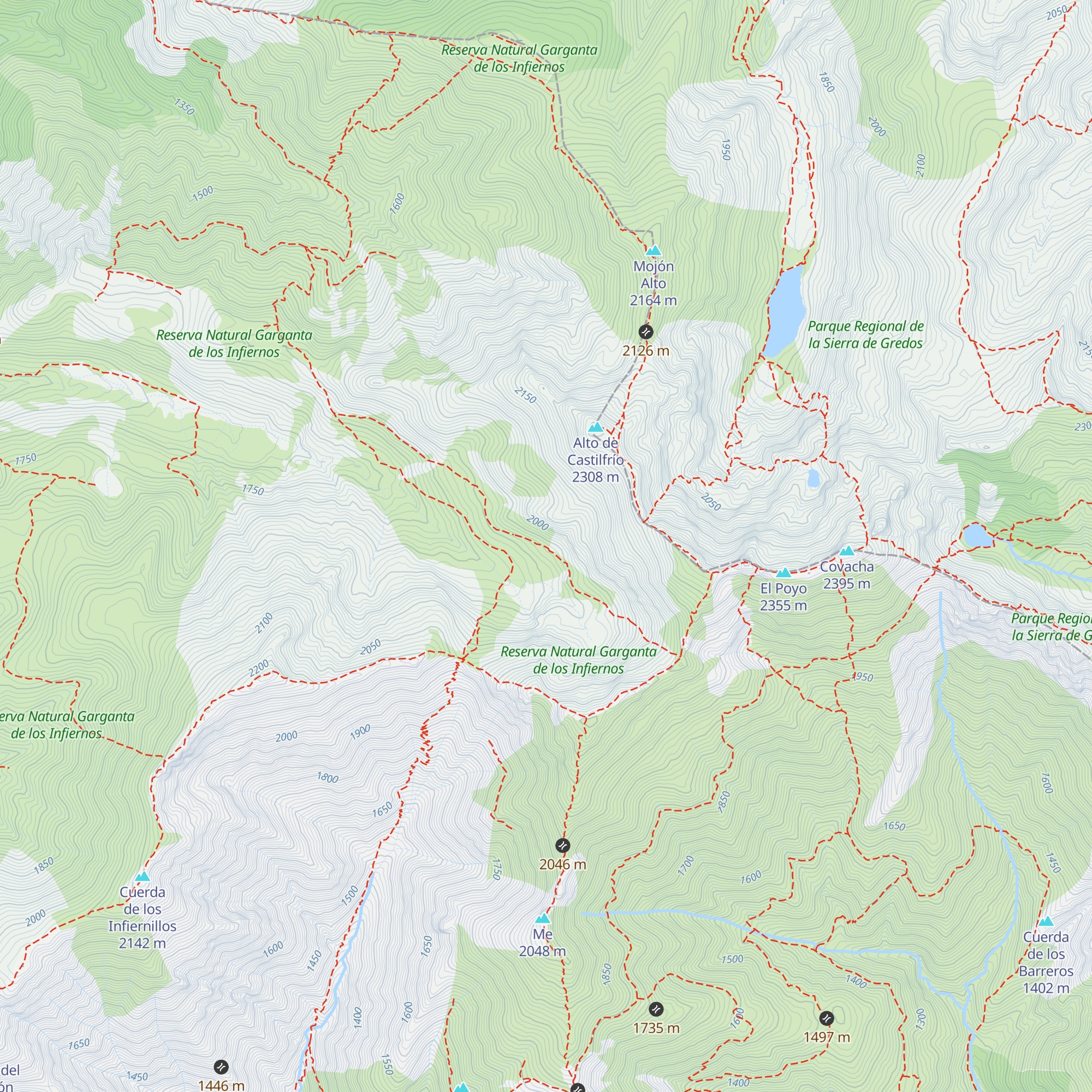 Refugio de La Angostura map