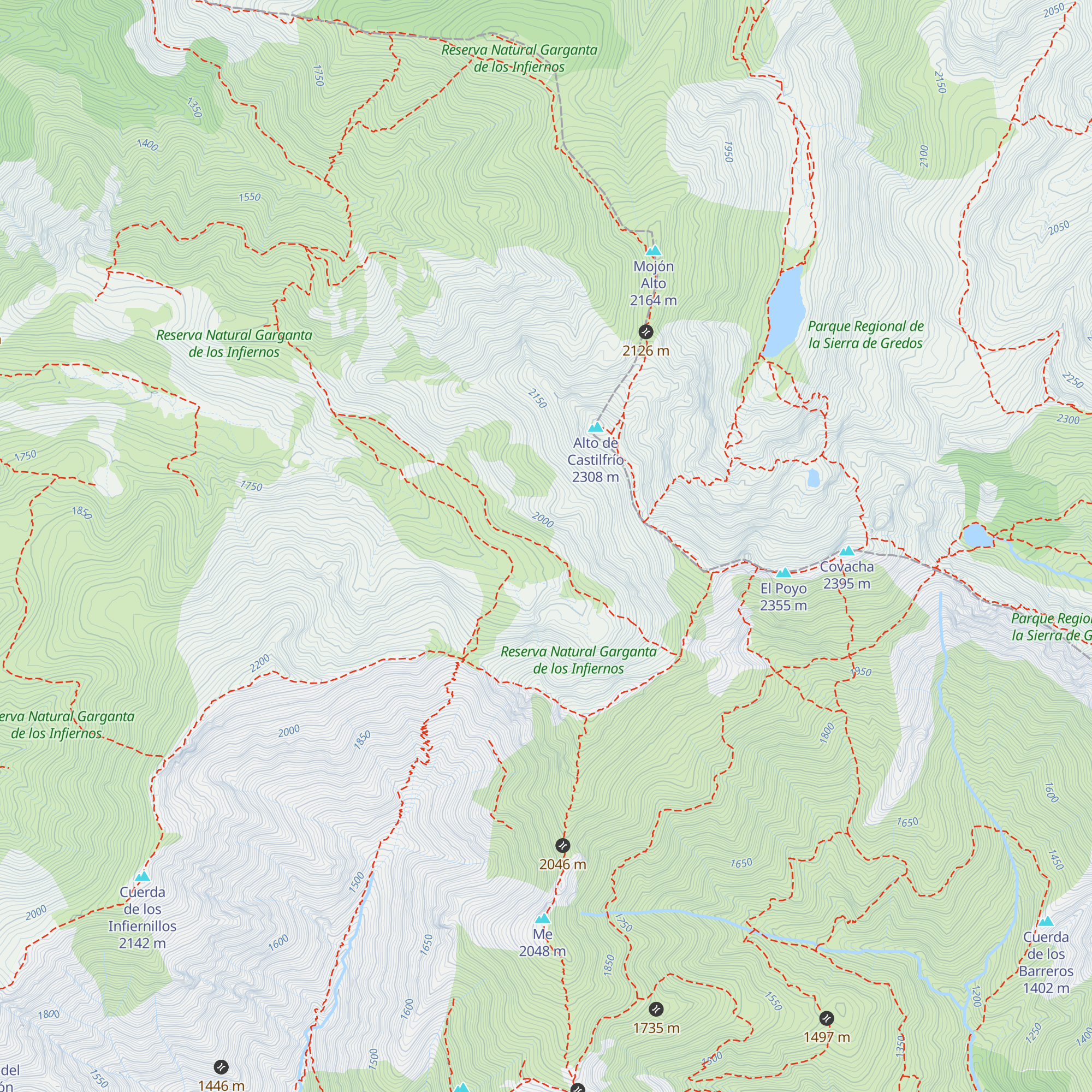 Refugio de La Angostura map