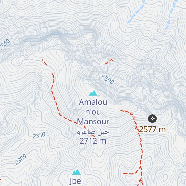 Map of Amalou n'ou Mansour جبل صاغرو