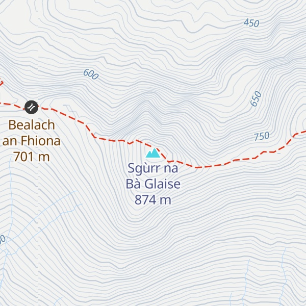 Map of Sgùrr na Bà Glaise