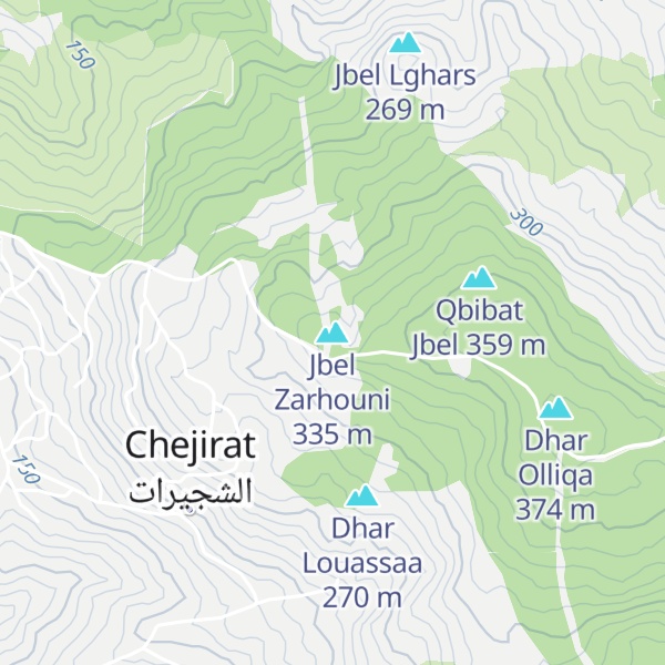 Map of Jbel Zarhouni