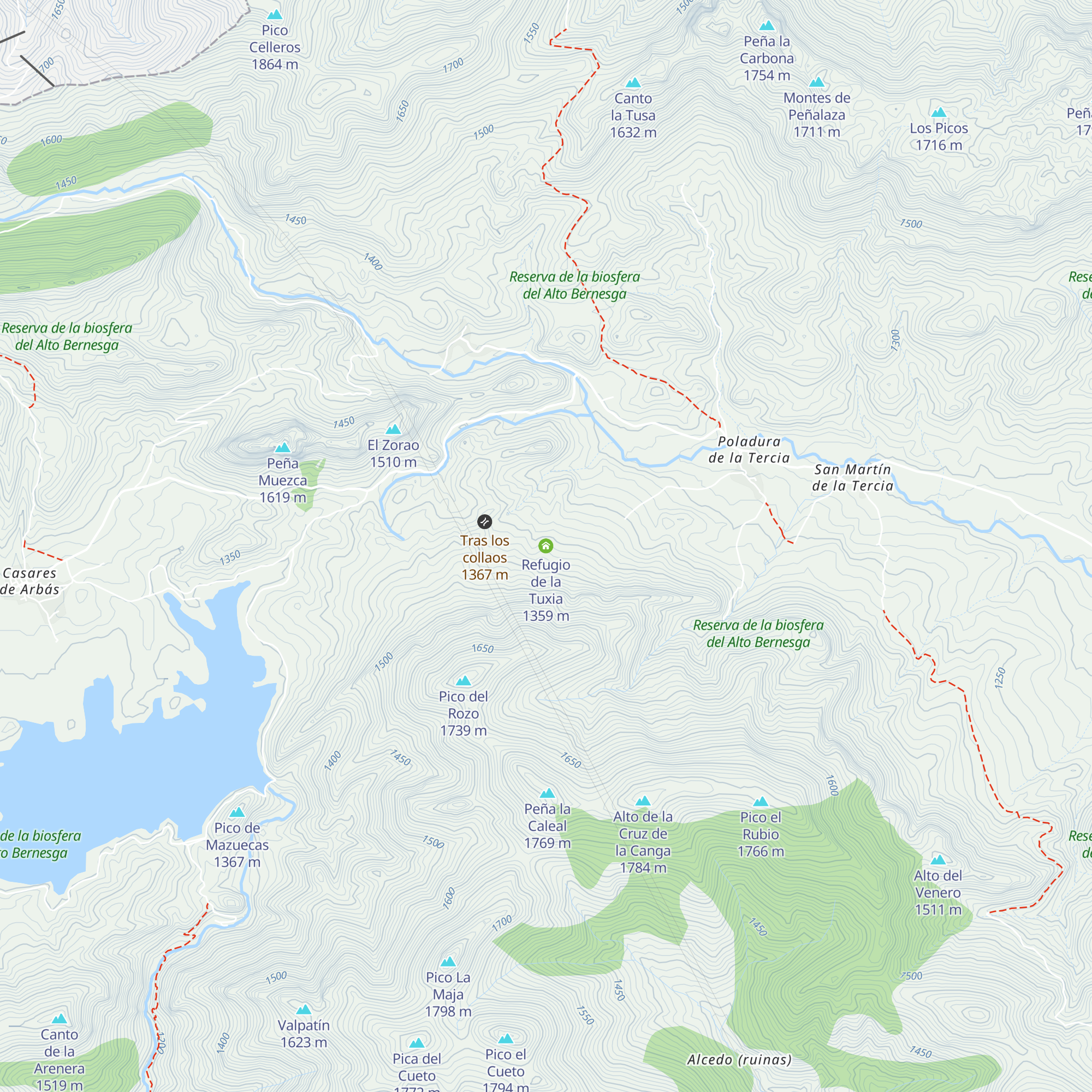 Refugio de la Tuxia map