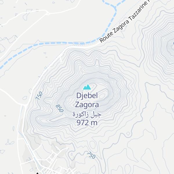 Map of Djebel Zagora جبل زاكورة