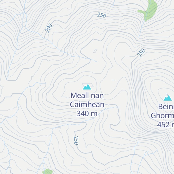 Map of Meall nan Caimhean