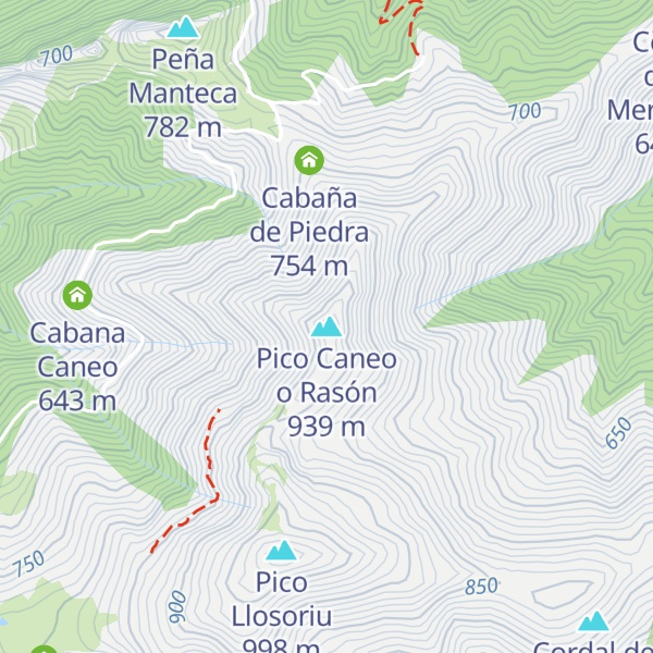 Map of Pico Caneo o Rasón