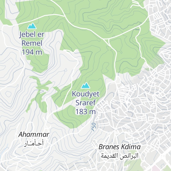 Map of Koudyet Sraref
