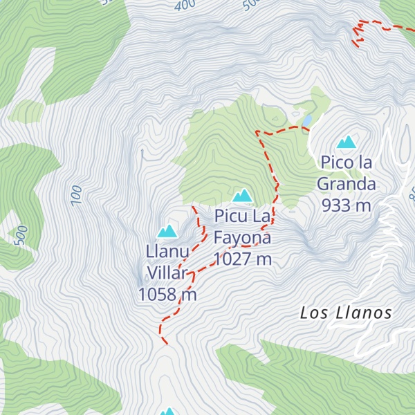 Map of Pico Cuitu Romiru (Pico Monsacro)