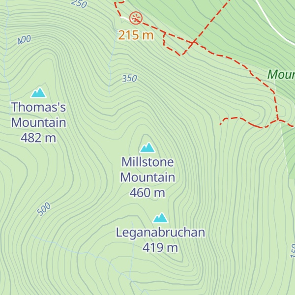 Map of Millstone Mountain