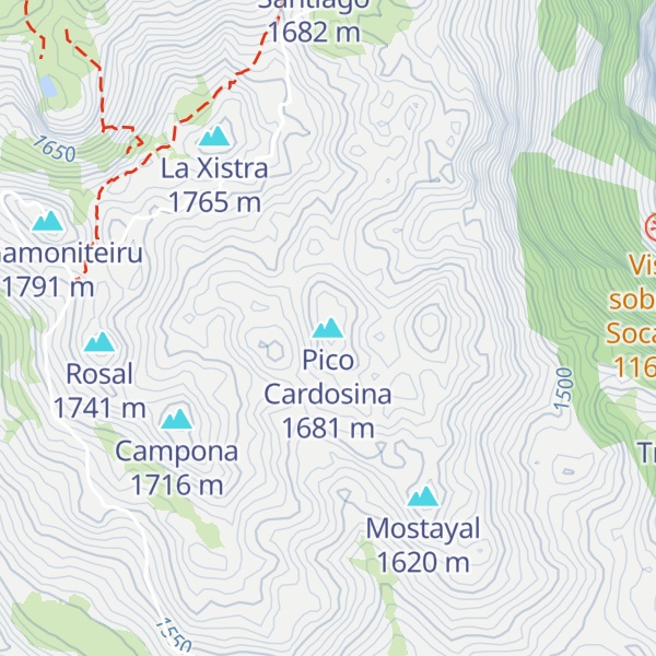 Map of Pico Cardosina