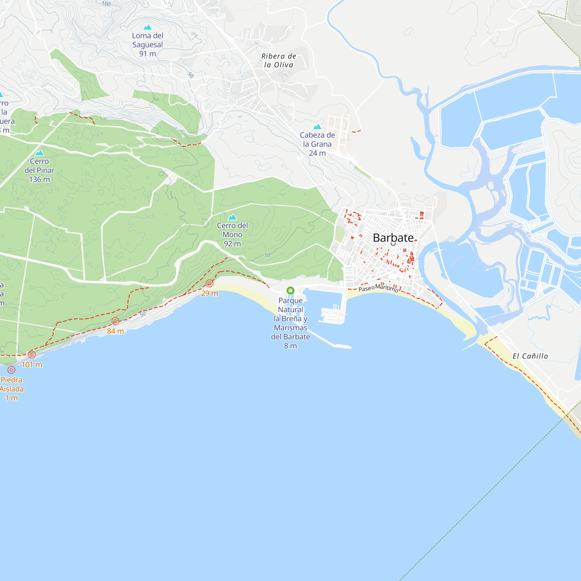 Parque Natural la Breña y Marismas del Barbate map