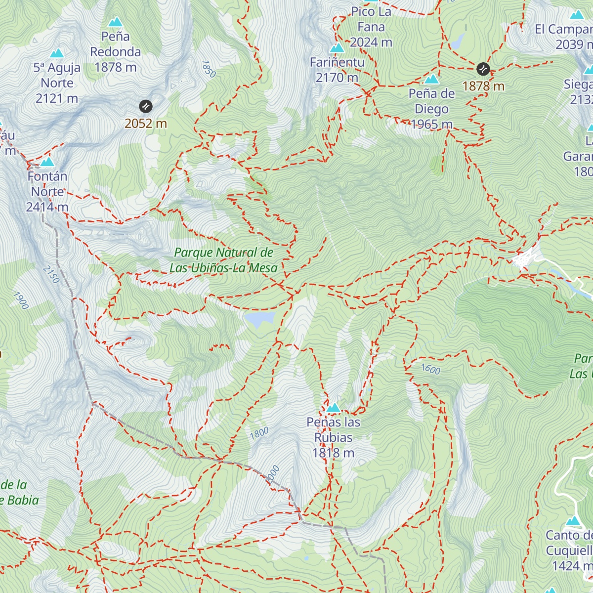 Refugio del Meicín map