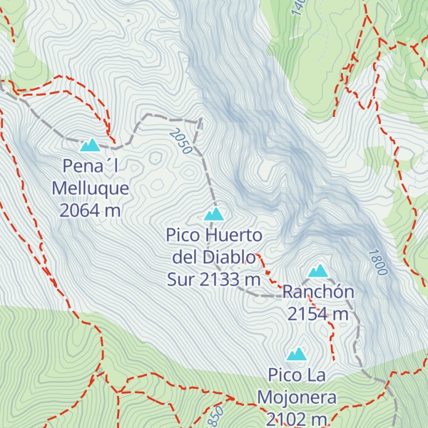 Map of Pico Huerto del Diablo Sur