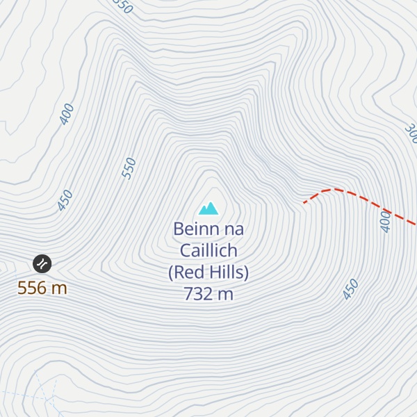 Map of Beinn na Caillich (Red Hills)