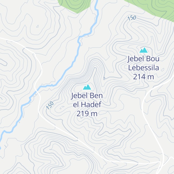 Map of Jebel Ben el Hadef