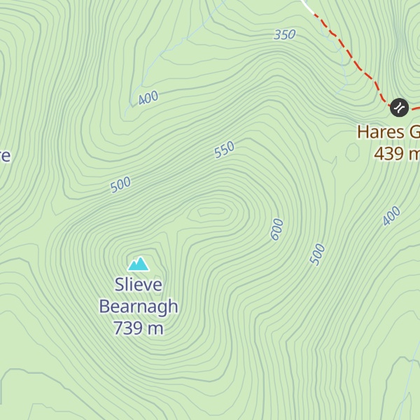 Map of Slieve Bearnagh North Tor