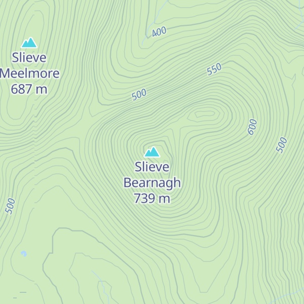 Map of Slieve Bearnagh