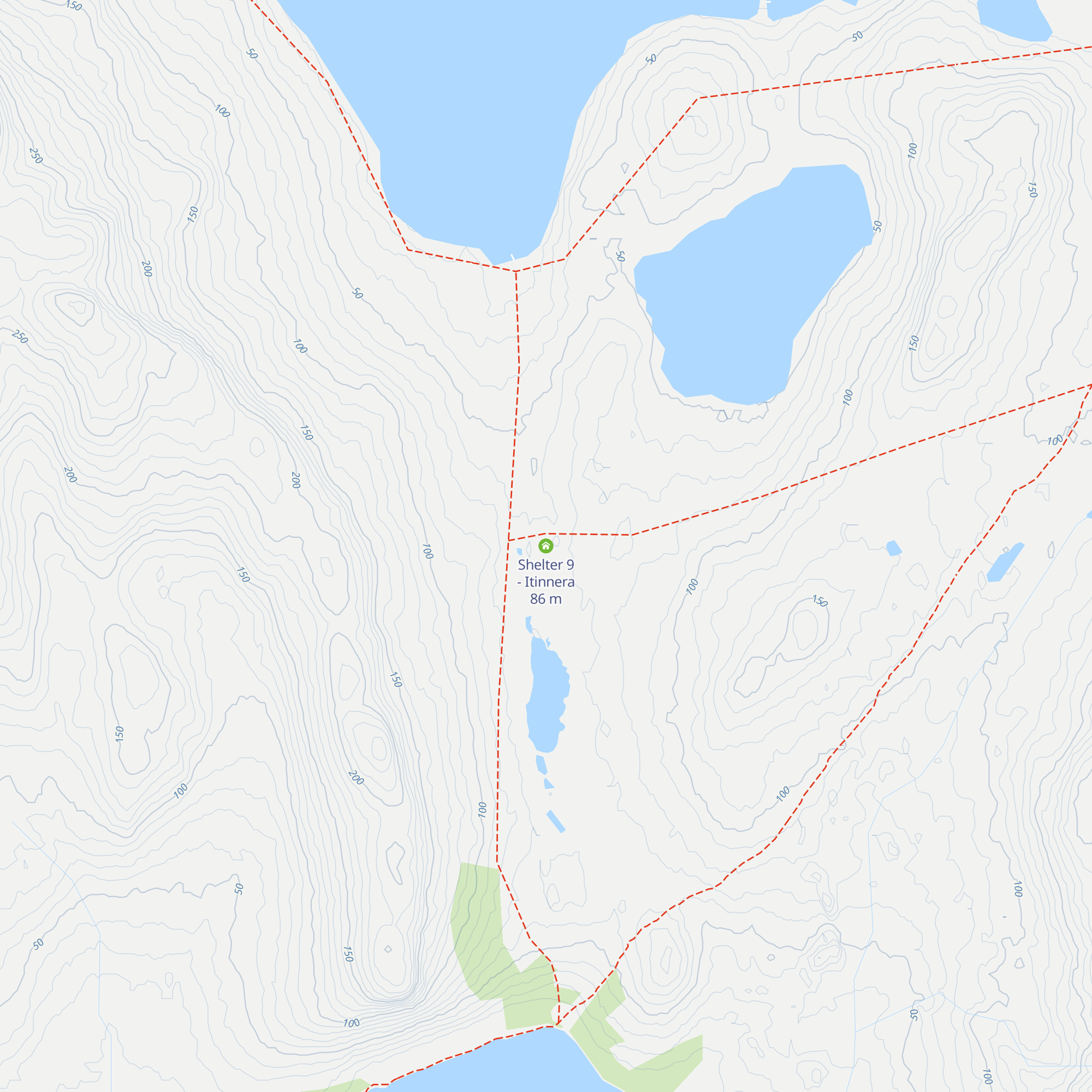 Shelter 9 - Itinnera map