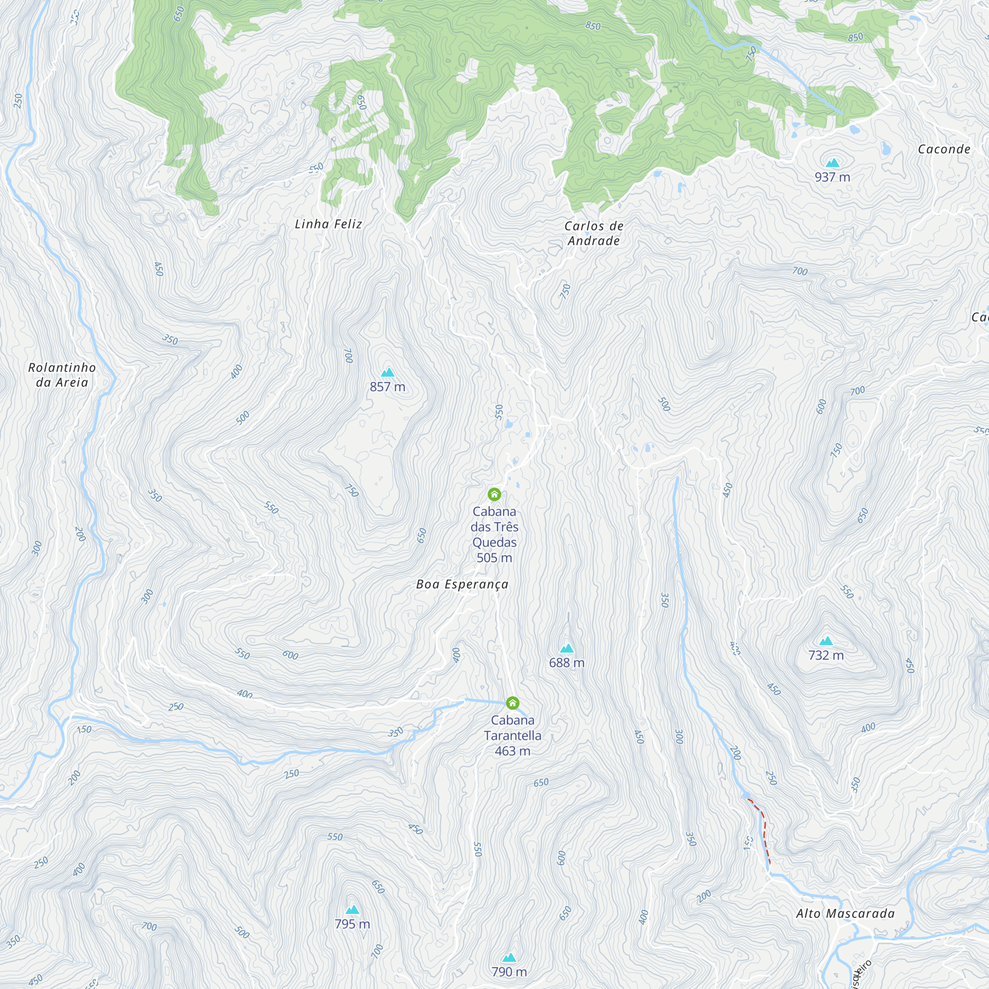 Cabana das Três Quedas map