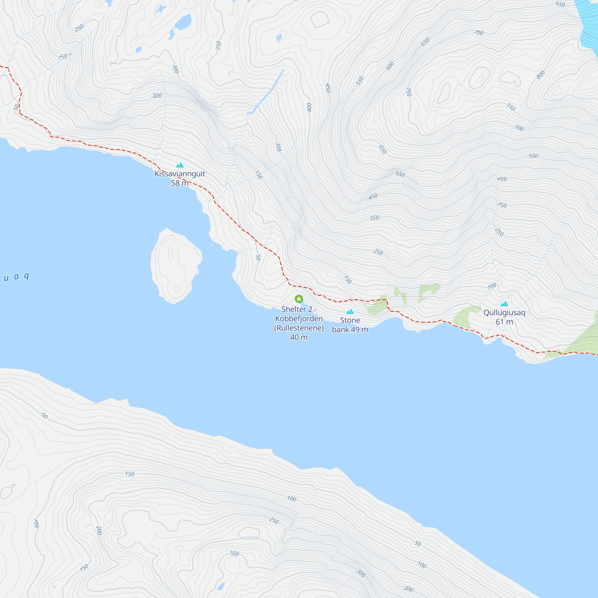 Shelter 2 - Kobbefjorden (Rullestenene) map