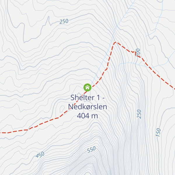 Map of Shelter 1 - Nedkørslen