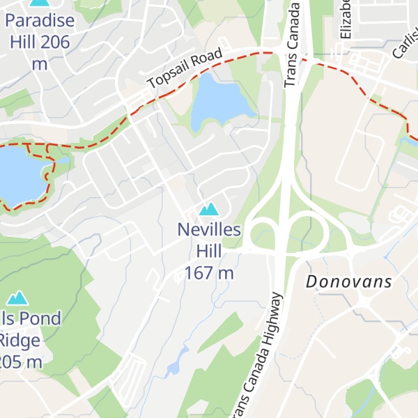 Map of Nevilles Hill