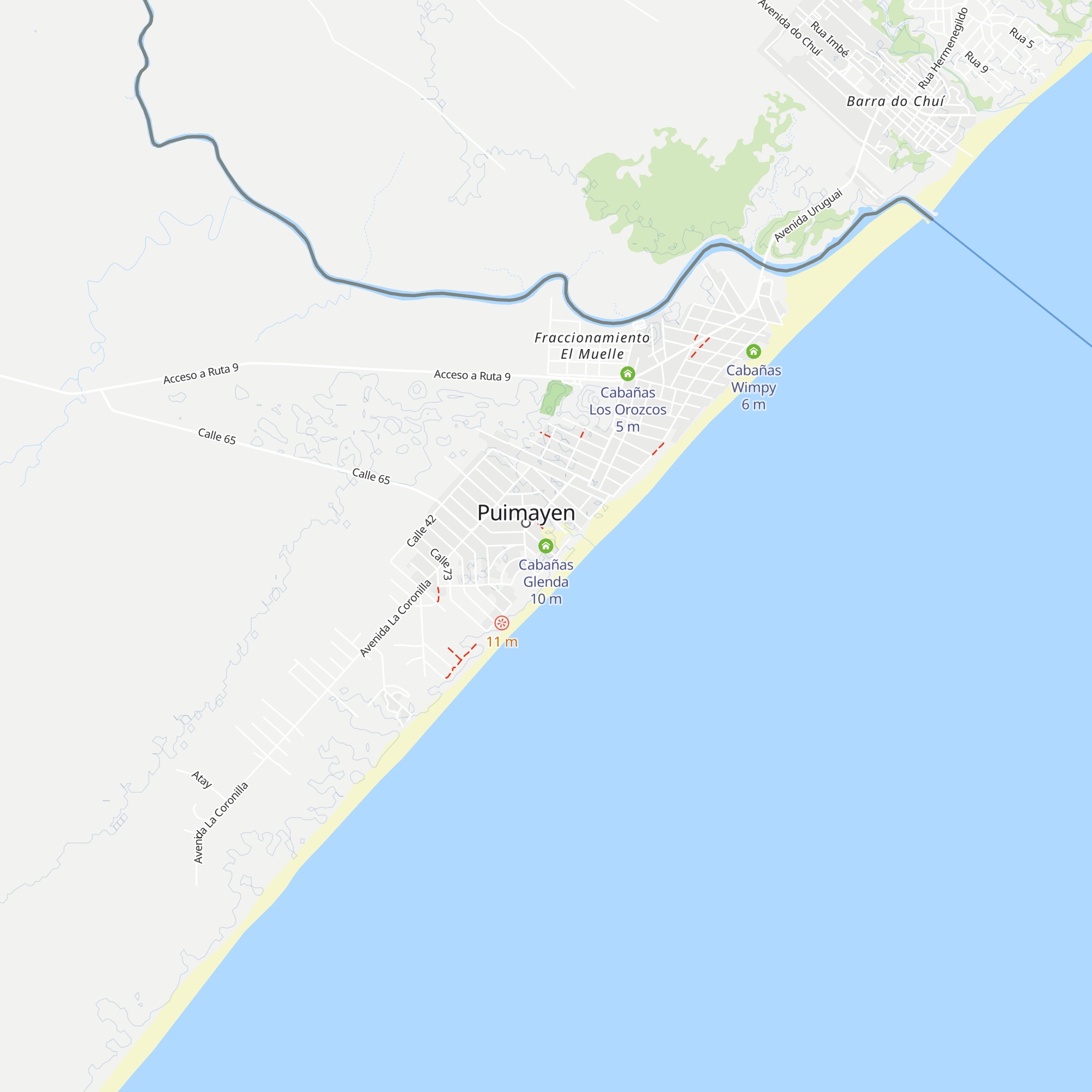 Cabañas Glenda map