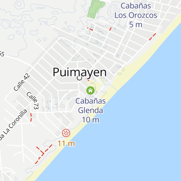 Map of Cabañas Glenda