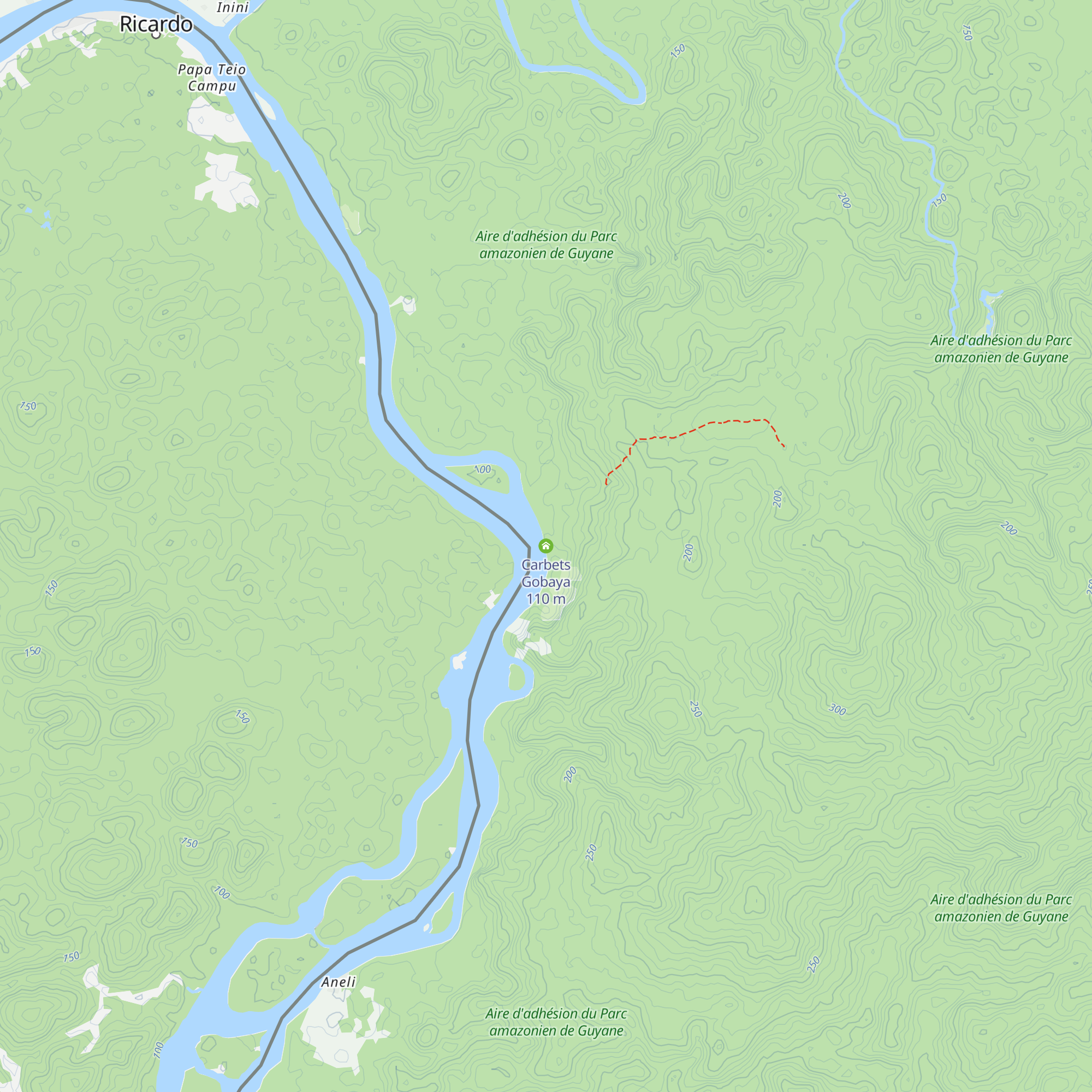 Carbets Gobaya map