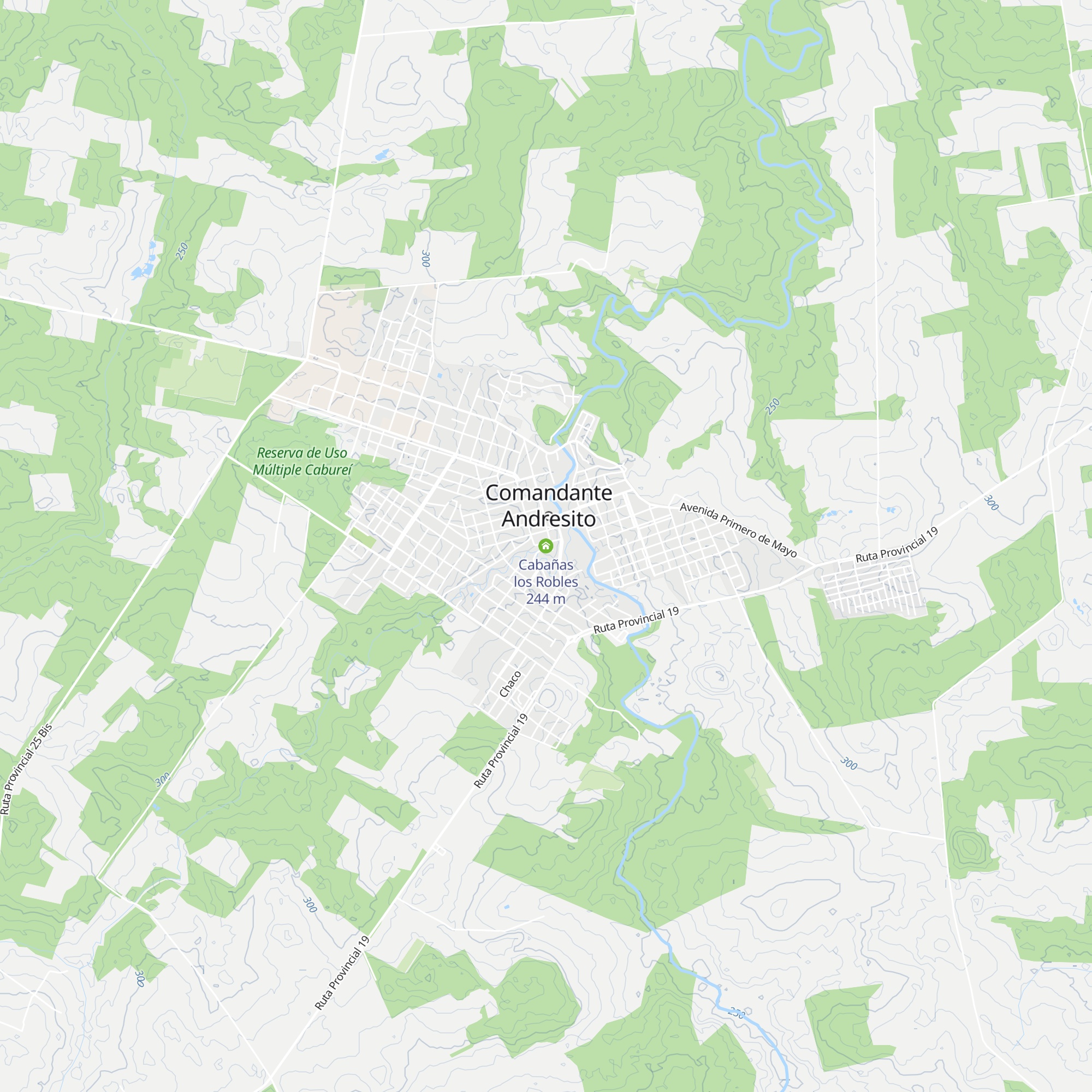 Cabañas los Robles map