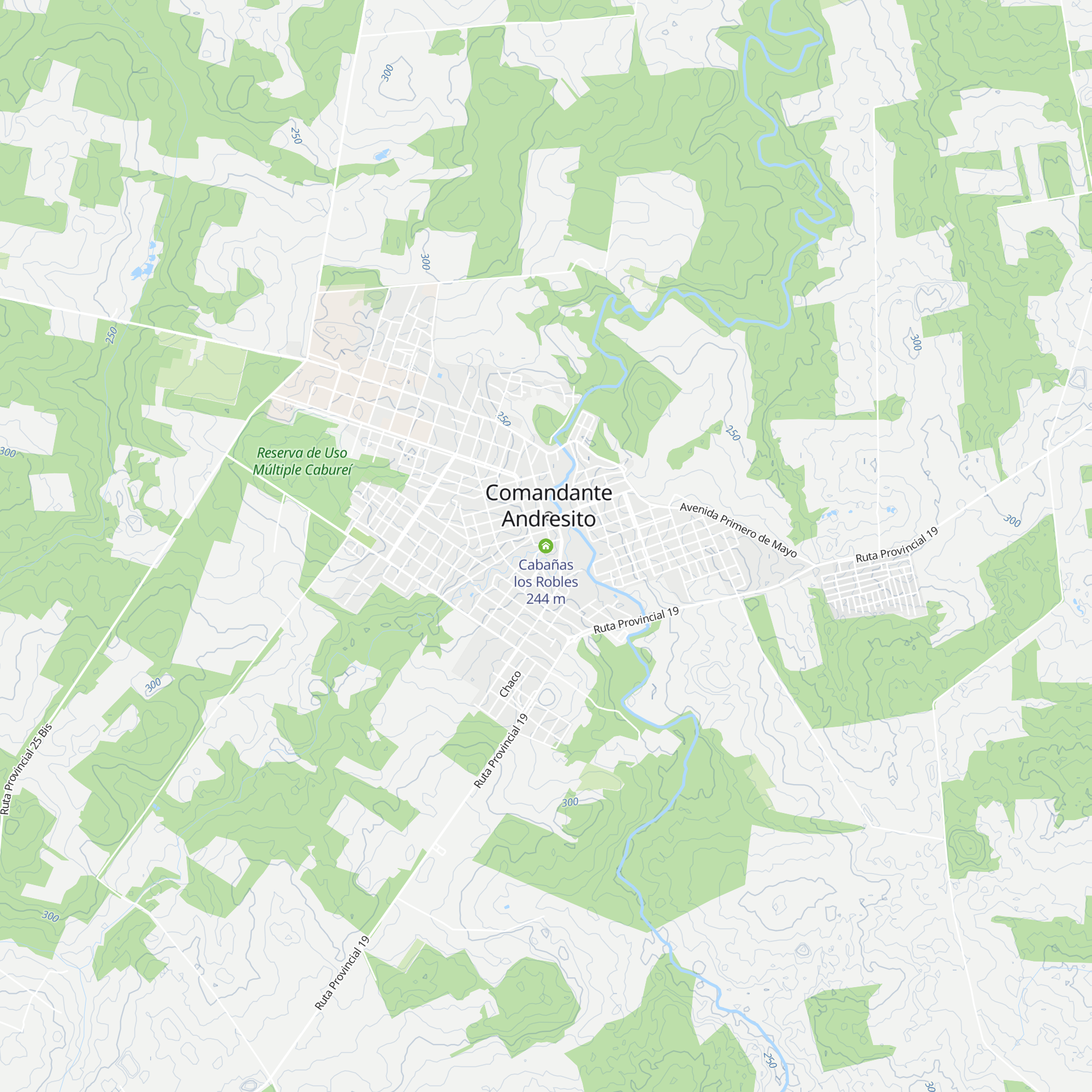 Cabañas los Robles map